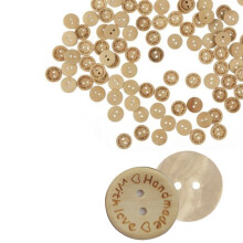 Yakbaofuo 100pcs Wood Love Handmade 2 Holes Wooden Buttons Sewing Scrapbooking DIY Buttons Diapers Pod