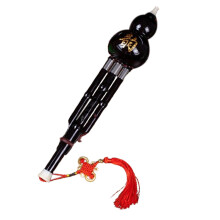 STARTIST Chinese Hulusi Flute Gourd Hlute with Mouthpiece Woodwind with Chinese Knot Professional Chinese Folk Instrument Traditional Black B Key