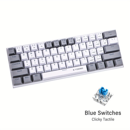 E-YOOSO 60% Mechanical Keyboard: Experience Ultra-Compact Gaming with LED Backlit and Mac/Windows Compatibility!