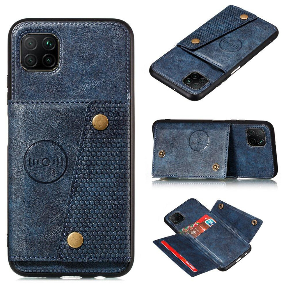 Compatible With Samsung Galaxy A22 5G - Stylish Practical Case With Card Holder Dark Blue 9395123349220