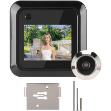 2.4 Inch Smart Door Viewer, TFT LCD Screen Display 0.3MP Peephole Viewer Door Camera Cat Eye Doorbel, 145 Wide Angle Camera Photo Recording