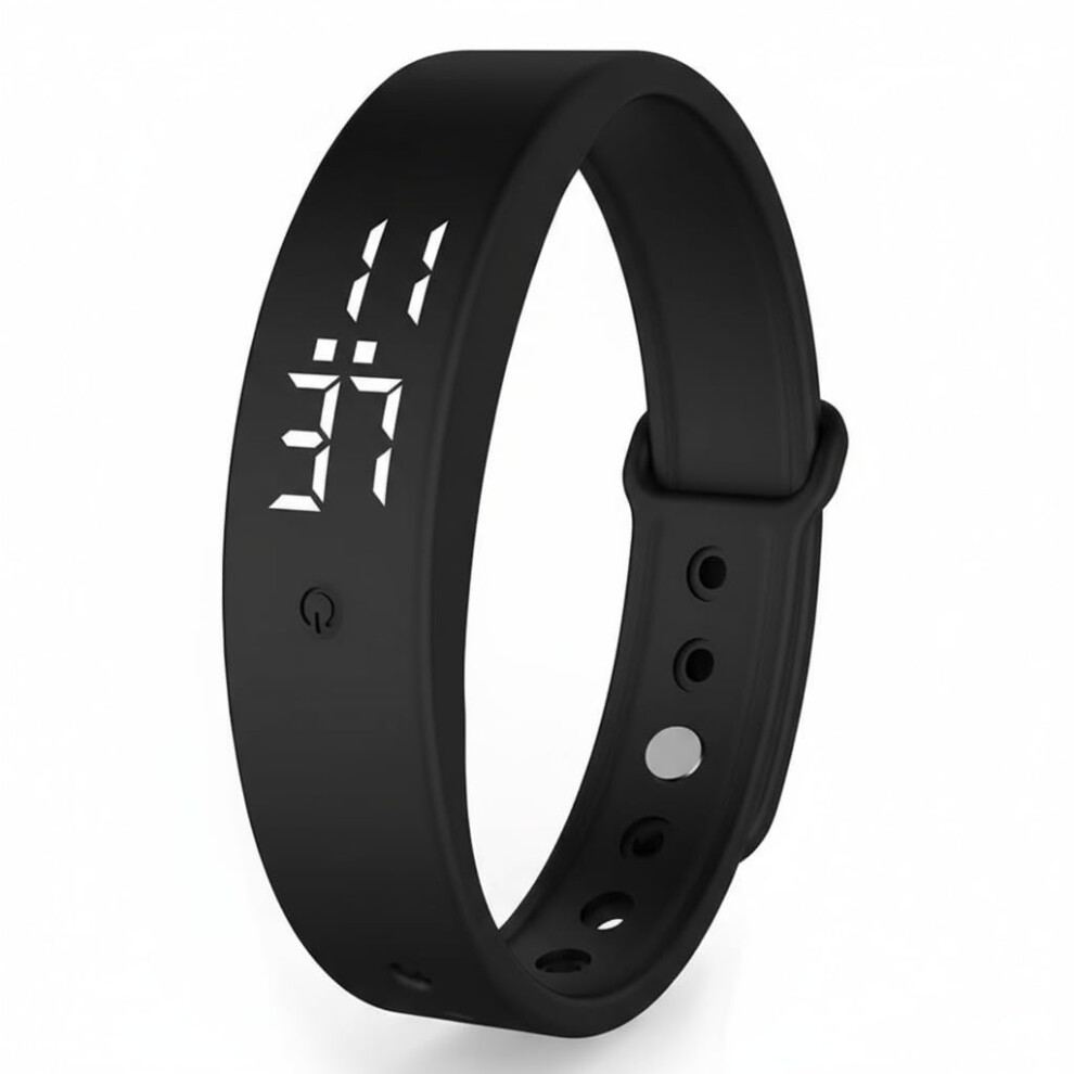 Vibrating Alarm Watch For Heavy Sleepers With Silent Wakeup And Multiple Daily Alerts, Black 9455672580588