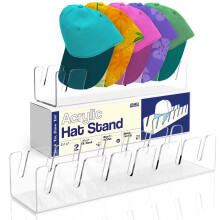 Hat Organizer 2 Pack Clear Acrylic NoInstall Baseball Cap Holder for 14 Caps Large Capacity Closet Display