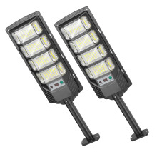 Solar Street Lights Outdoor Waterproof 10000LM with Motion Sensor and Remote, IP65 Solar Flood Lights 2 Pack