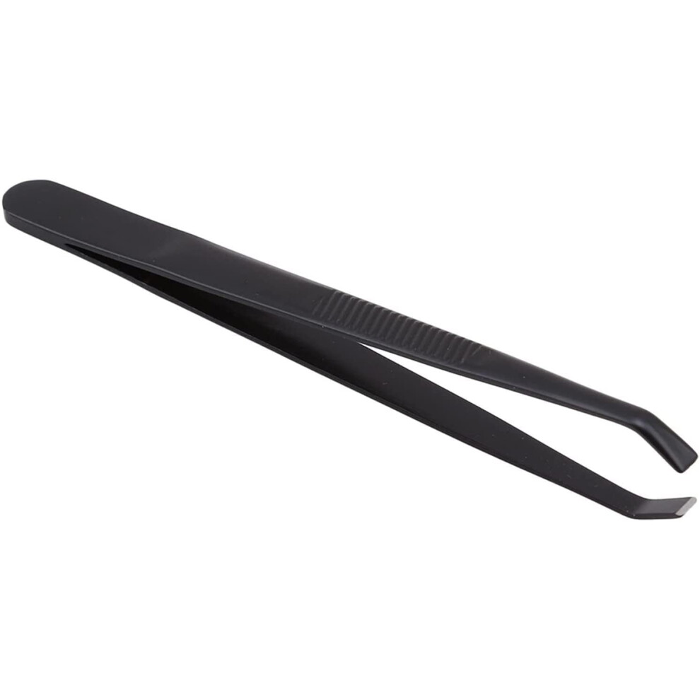 Eyebrow Tweezers with Slant Tip Accuracy for Precise Hair Removal and Eyebrow Shaping Black Stainless Steel