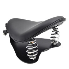 Motorcycle Solo Seat with Spring Baseplate Bracket, Ergonomic Cushion for Bobber Chopper