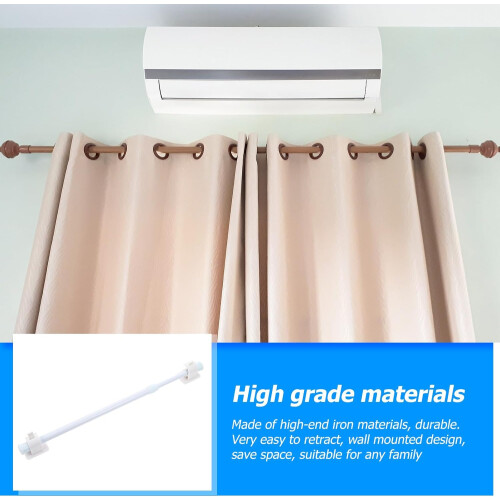 Telescopic Curtain Rod Adjustable Retractable NoDrill MultiUse for Shower Wardrobe Bathroom 2