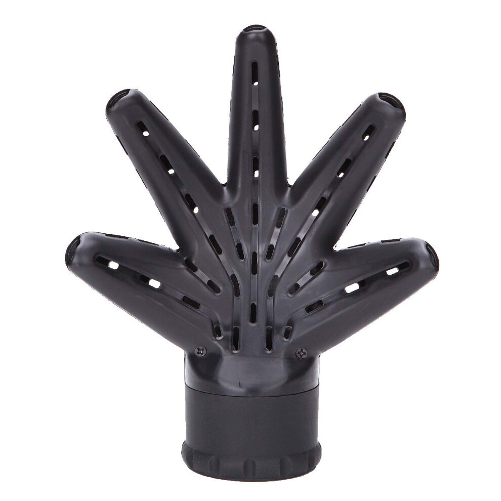 Hand Shape Hair Diffuser for Curly Hair with Hair Dryer Attachment, Even Heat, Fast Drying, Black