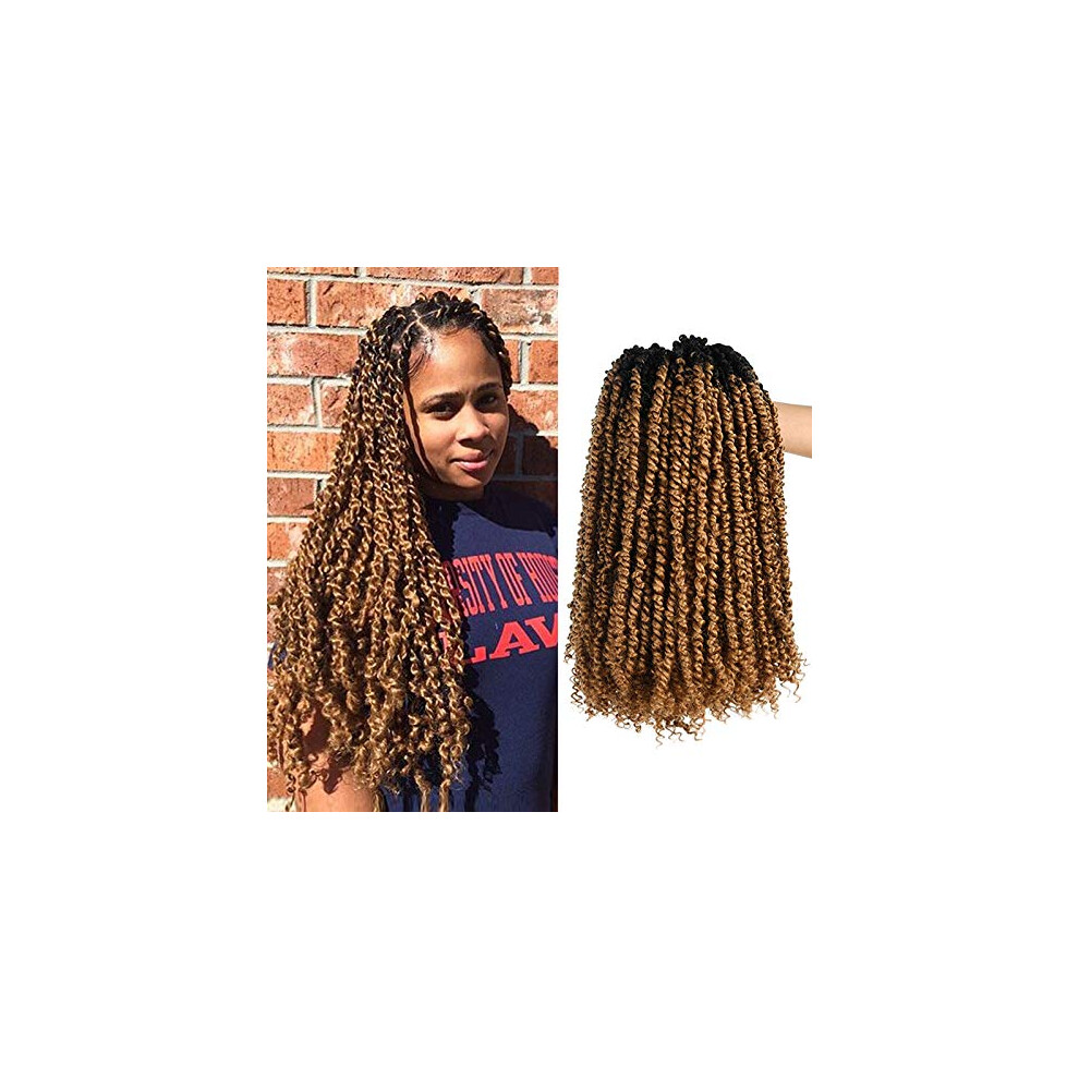 Unisex Passion Twist Crochet Hair 18 Inch Ombre 27 Pretwisted Braiding Hair Extensions Soft Lightweight