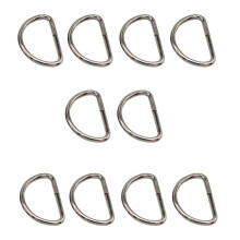 10 Pieces 1 Inch/25mm Non-welded Metal D Rings Fasteners for Belt Bracelet Handbag