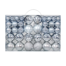 100Pcs Christmas Ball Ornaments, Electroplated Silver Glitter Plastic Hanging Balls for Holiday Party Decor, Lightweight & Shatterproof