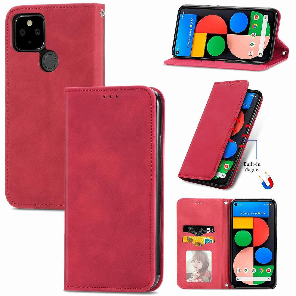 Case For Google Pixel 5A 5G Leather Case Flip Cover Wallet Shockproof Simple Business 9104899308566