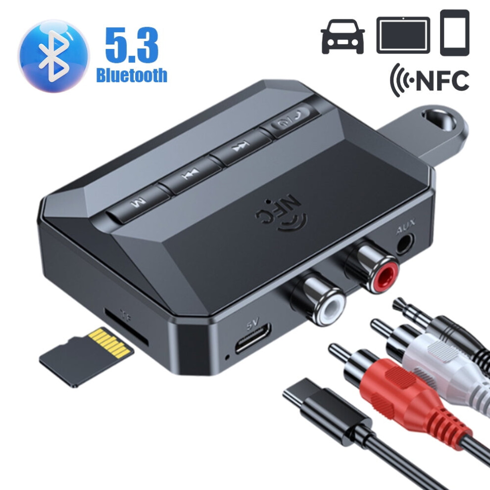 Car Nfc Bluetooth 5.3 Audio Receiver With 3.5Mm Aux Rca Usb U-Disk/Tf Hifi Stereo Music Wireless Adapter With Mic Kit Speaker 9499224080485