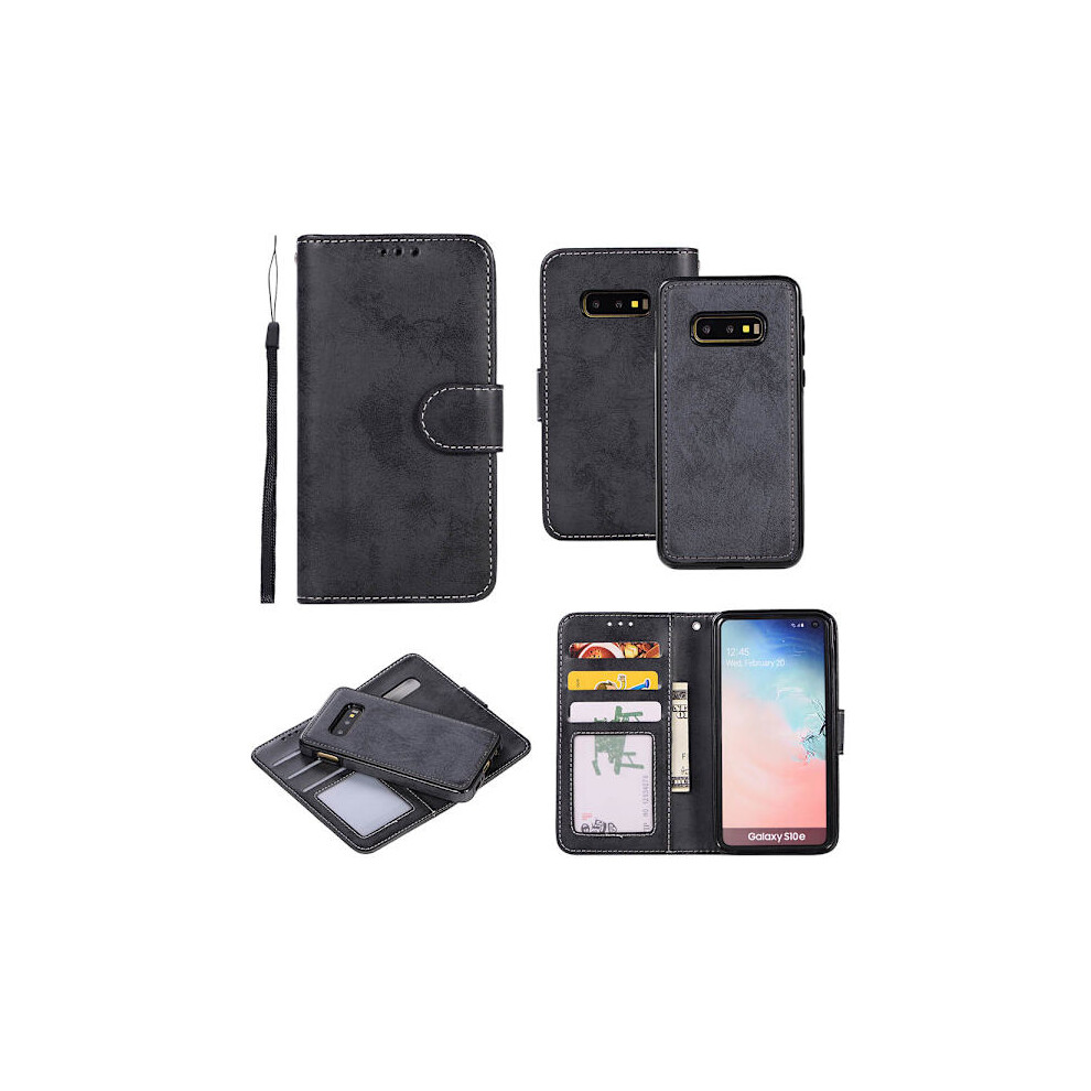 Lemans Stylish Wallet Case - Compatible With Samsung Galaxy S10e Black 9499224081550