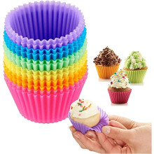 Silicone Cupcake Liners 12pcs Reusable Baking Cups Molds Muffin Wrappers Dishwasher Safe
