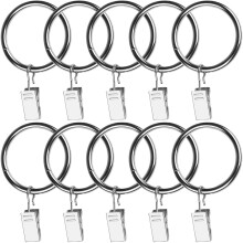 Curtains Rods Roman Ring Clip Hook Accessories White Nickel 4.0mm38mm Diameter 10pcs Clips for Drapes Shower Iron