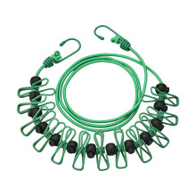 TAKTUK Hooks for Hanging Tools, Portable Elastic Travel Clothesline with 12pcs Clothespins, Retractable Laundry Line