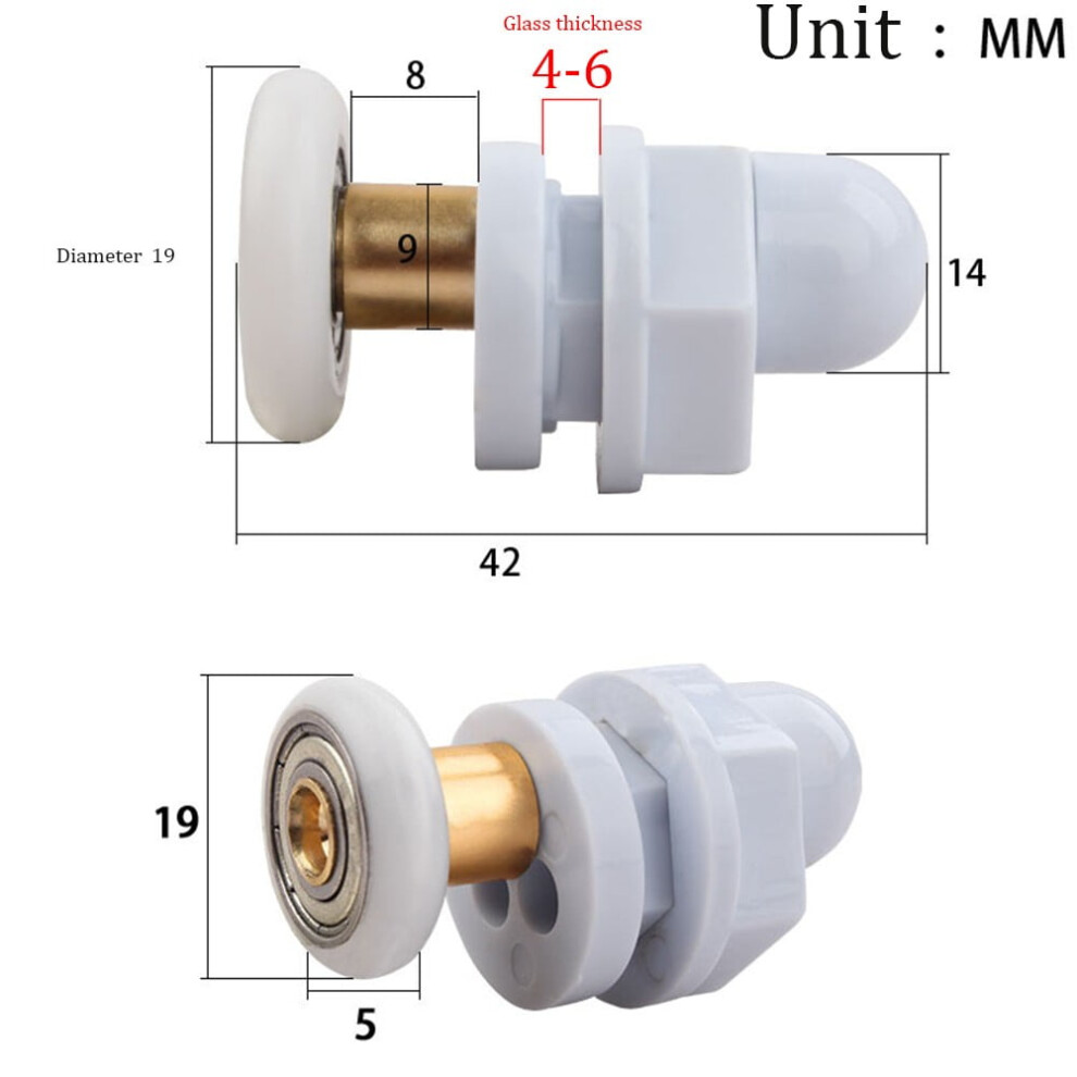 Qifei 4Pcs Shower Door Rollers/Runners/Wheels Wheel Diameter 19Mm 9338982201520