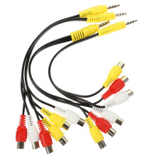 Av Splitter Headphones Adapter Cable Audio Converter Stereo Extension Earphone Line 4 Pcs