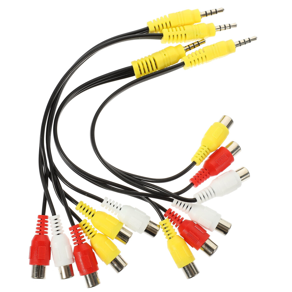 Av Splitter Headphones Adapter Cable Audio Converter Stereo Extension Earphone Line 4 Pcs 9338982201902