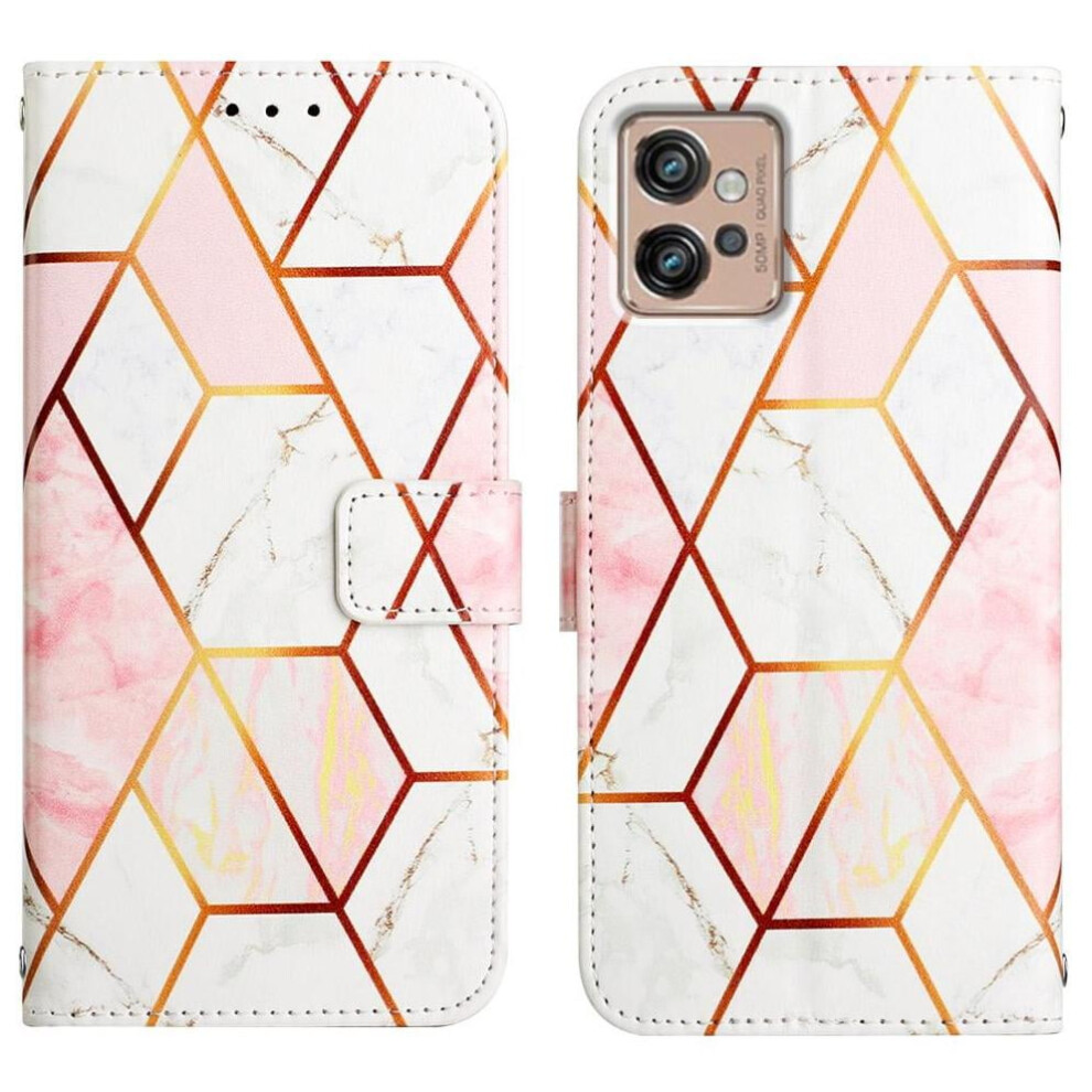 Case For Motorola Moto G32 Wallet Pu Leather Marble Pattern Kickstand 9338982203401