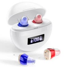 Hearing aids for the elderly, rechargeable hearing aids with noise reduction, red and blue-XF10-