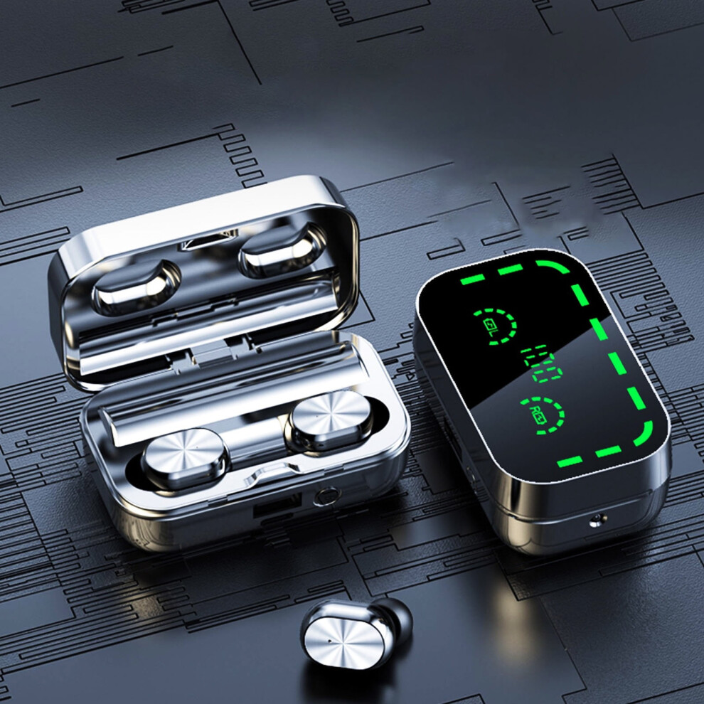 Clearance! Lulshou Digital Display Control Wireless Bluetooth 5.3 Electroplated Earphones Shinning Headphones Earbuds Headset Ipx5 9499224759312