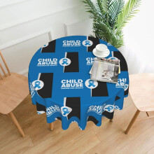 Child Abuse Prevention Awareness Month Round Tablecloth 60 Inch Table Cover Party Decorative for Winter Holiday Kitchen Party Indoor and Outdoor