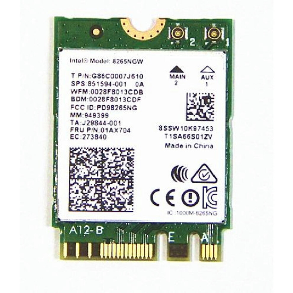 For Card For 8265Ngw Ac 8265 802.11Ac 867Mbps 2X2 802.11Ac 4.2 851954-001 9499224759404