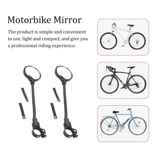 Mirror Bike Mirrors for Handlebars Adjustable Rearview Rotatable Acrylic Plastic 2 Pcs 1