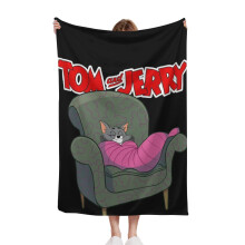 Tom and Jerry Flannel Blanket, Super Plush, Soft, Comfortable, Fluffy Flannel Wool, Sofa, Bed, Travel-310g