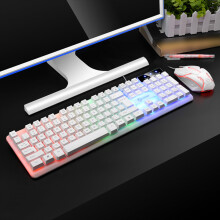 Quinlirra Clearance Gaming Keyboard, RGB Backlit 104 Keys Wired Keyboard for Gaming, Full Size Quiet Keyboard with Gaming Mouse