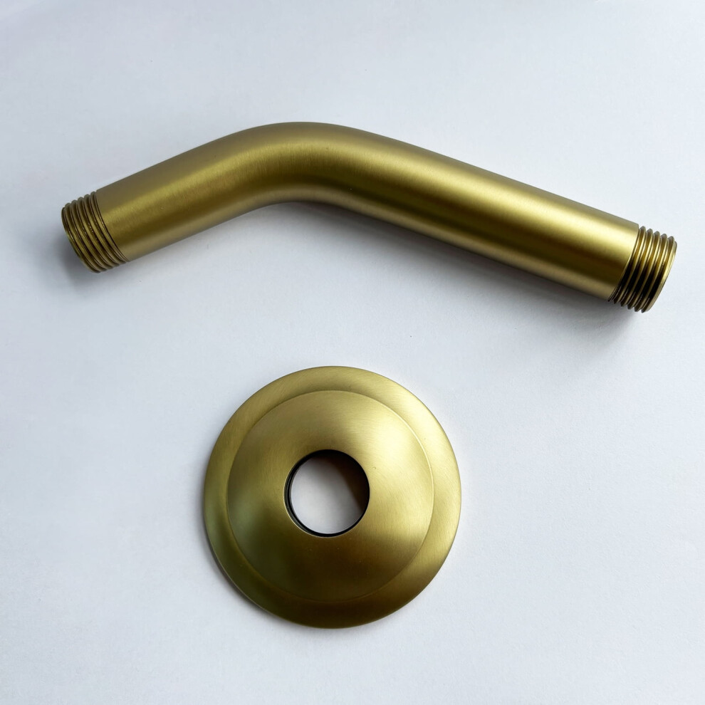 Shower Arm With Flange, 1/2 Npt Tapered Threads, Adjustable Rain Shower Head Arm, Wall Mount Extension Arm For Shower Experience 9353595261952