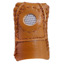 1PC Thimble Finger Protector Sheepskin Thumb Finger Sleeve for Sewing Quilting Embroidery Craft - Size S