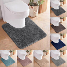 Toilet Rug U-Shaped 20x20 Extra Soft Absorbent Chenille Bathroom Rugs for Toilet - Dry Quickly, Machine Washable, Non-slip Toilet Bath Mat