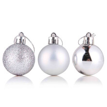 SDJMa Silver Christmas Balls Ornaments, 24pcs 3.14" Shatterproof Hanging Balls Compatible with Christmas Tree, Birthday, Halloween, Wedding