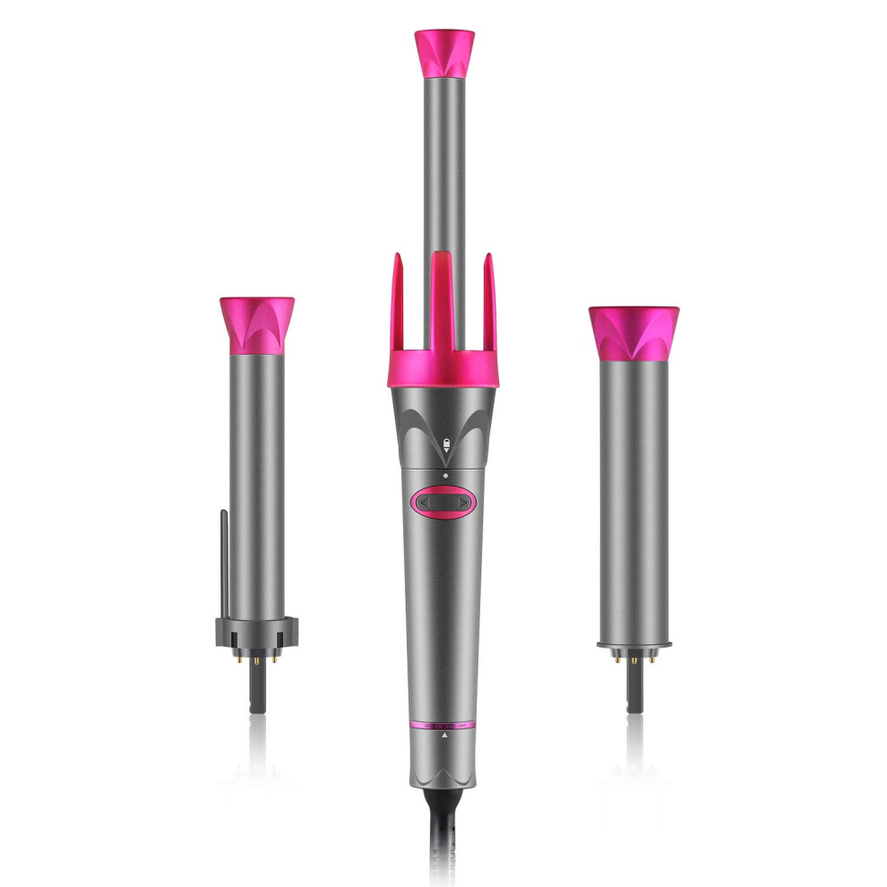 Hair Curling Wand Set with 3 Interchangeable Tourmaline Ceramic Barrels, Quick Heat Up, Frizz Reduction