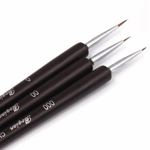 3pcs nail brushes for nail art Black