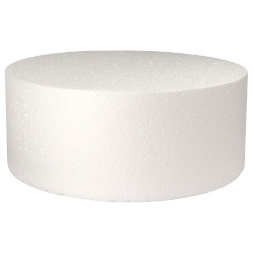 Round Cake Dummy, Styrene - 6 Inch Diameter x 4 Inch High