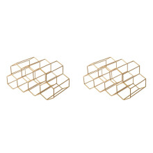 2X Wine Racks Countertop Wine Rack, Wine Bottle Holder, Small Wine Rack Freestanding Floor, Wine Holders Stands Gold