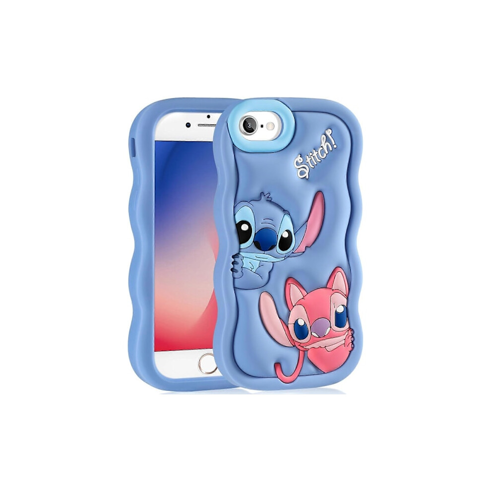 Compatible With Iphone 8/7/6S/6/Se 2022/Se 2020, 3D Cartoon Character Silicone Case, Soft Protective Phone Cover For Teens Blue 9496895866349