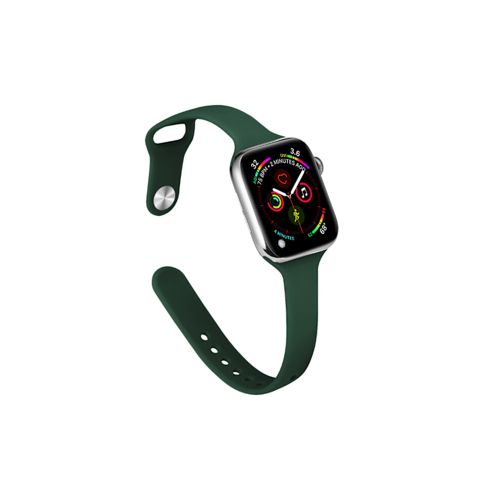 Fits Compatible With Apple Watchwith Apple Watch 38/40/41, 42/44/45/49Mm Ultra-Thin Modern Silicone Strap, Slim Bracelet 38/40/41Mm Green 9496895866394