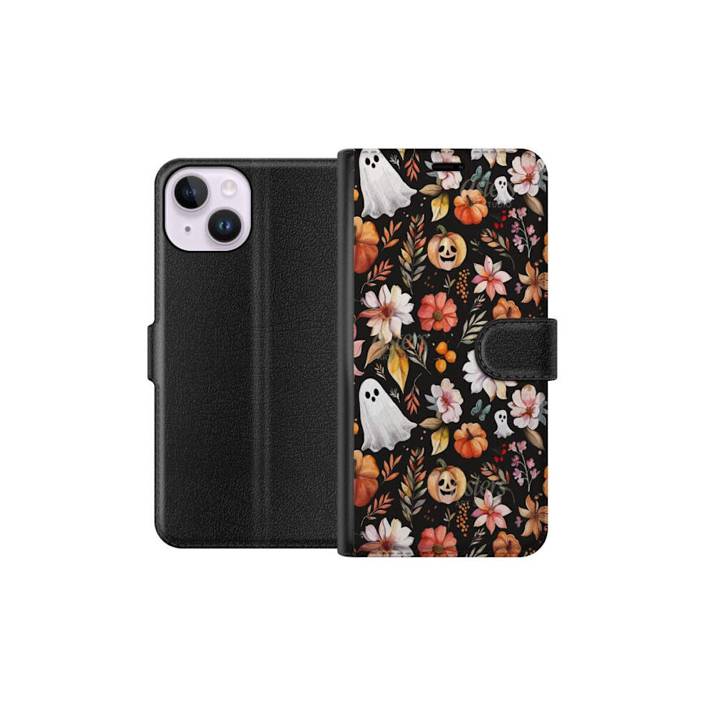 Compatible With Apple Compatible With Iphone 15 Wallet Case Halloween Pattern Pumpkin Ghost Masquerade 9496895866400