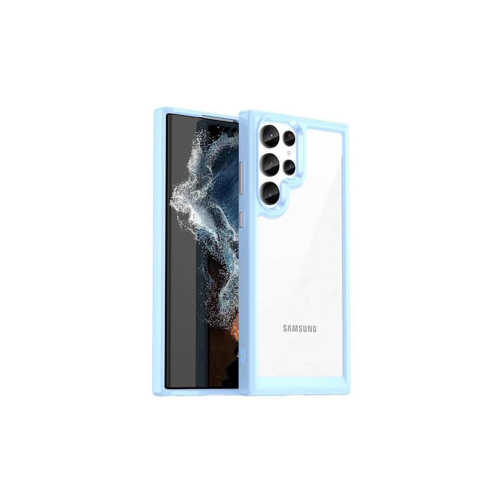 Outer Space Case With Frame Compatible With Samsung Galaxy S23 Ultra - Transparent/Light Blue 9496895866752
