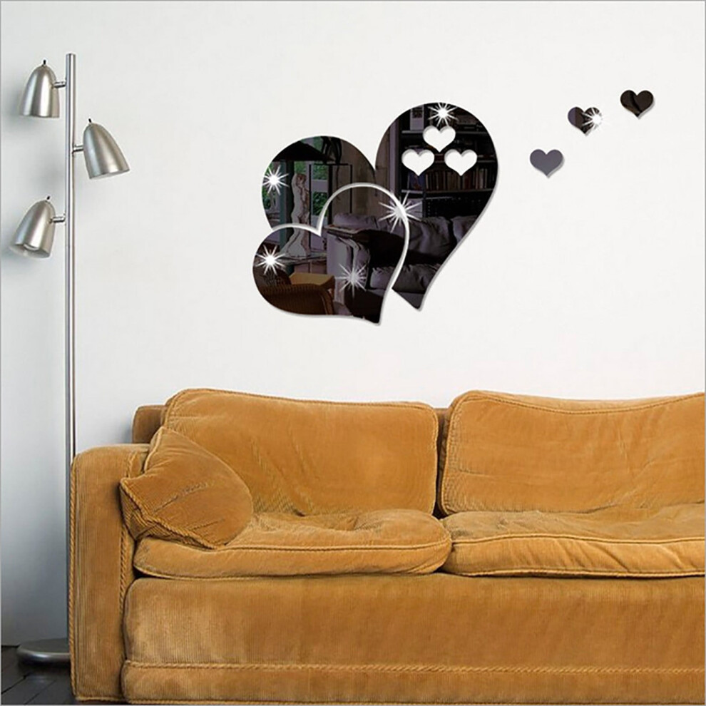 Winysinsticker Diy Art Decor Home Room 3D Decal Wall Mural Love Mirror Removable Hearts Home Decor 9496895866905