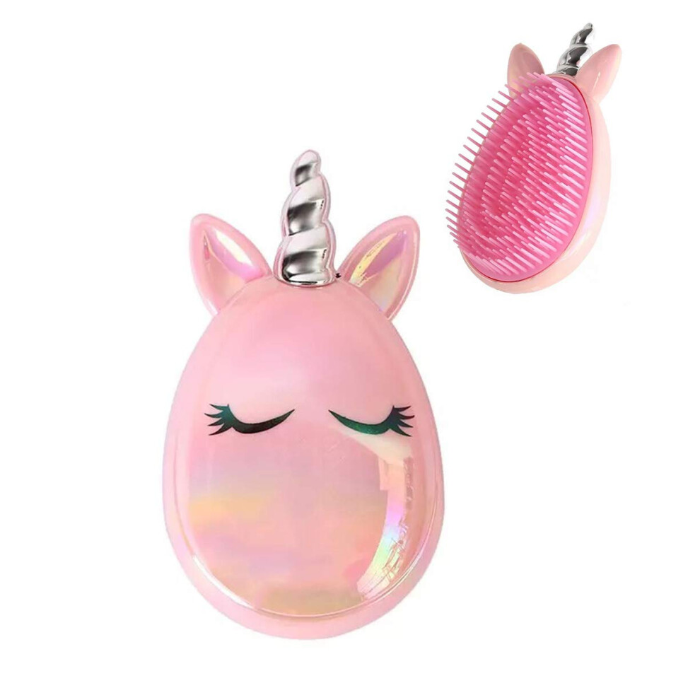 Kids Detangling Hair Brush Hologram Unicorn Pain Comb for Girls with NonSlip Grip