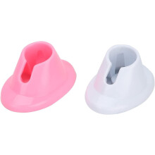 2Pcs Pink and White Soft Rubber Nail Polish Holder AntiSpill Bottle Stand for Salon Manicure