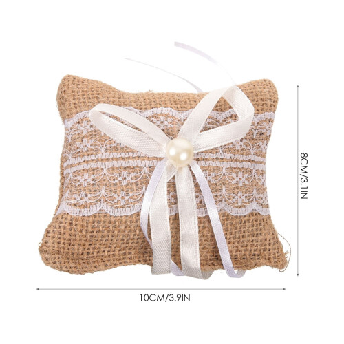 2pcs Bridal Linen Ring Pillow Creative Lace Ring Box for Wedding Ring Storage 2