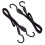 Wideskall 2 Pieces 20" inch Flat Bungee Cords with Hooks Black 1