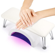 Nail Hand Rest Cushion, Microfiber Leather Arm Rest for Fingernails & Toenails, Professional Manicure Pillow Stand for Salon (White)